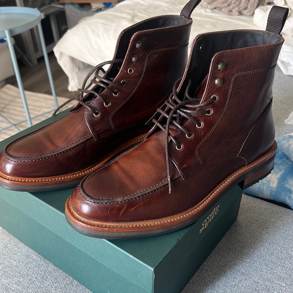 😍crosby square Parker lace up boots in cola